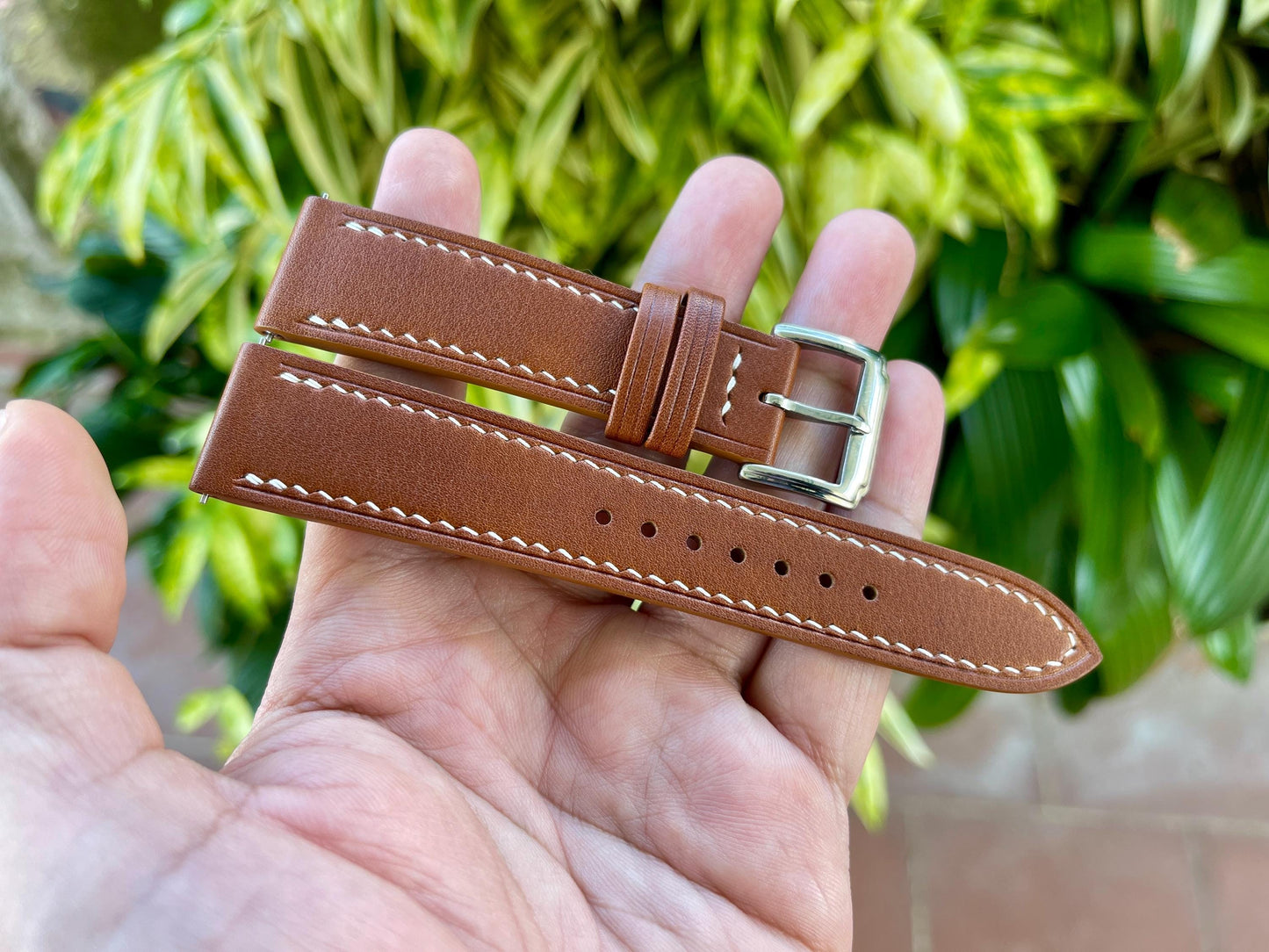 Novonappa Calf Leather Watch Strap with Quick Release Spring Bars