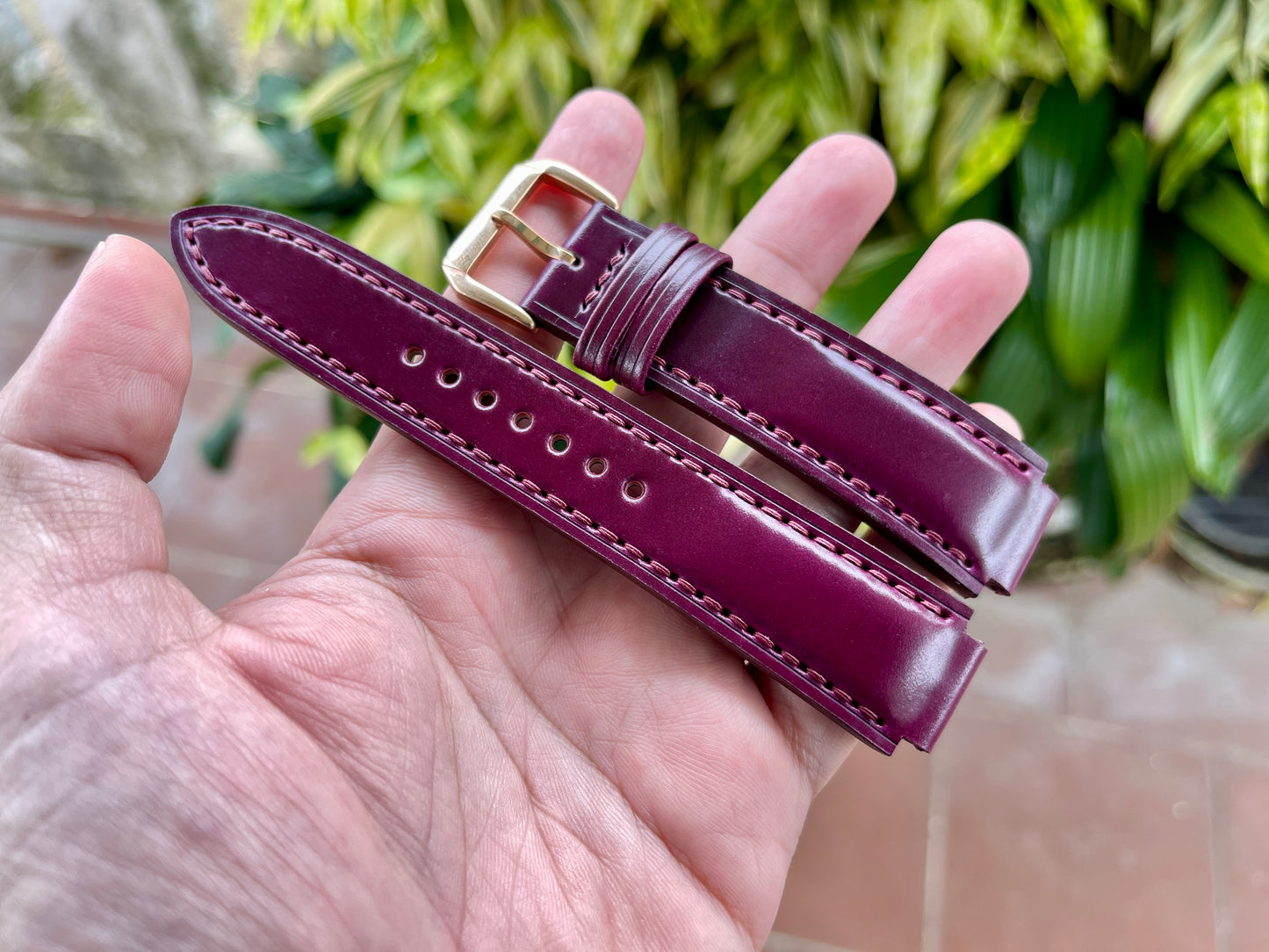 Shell Cordovan Corner Notched, Centre Notched Watch Strap