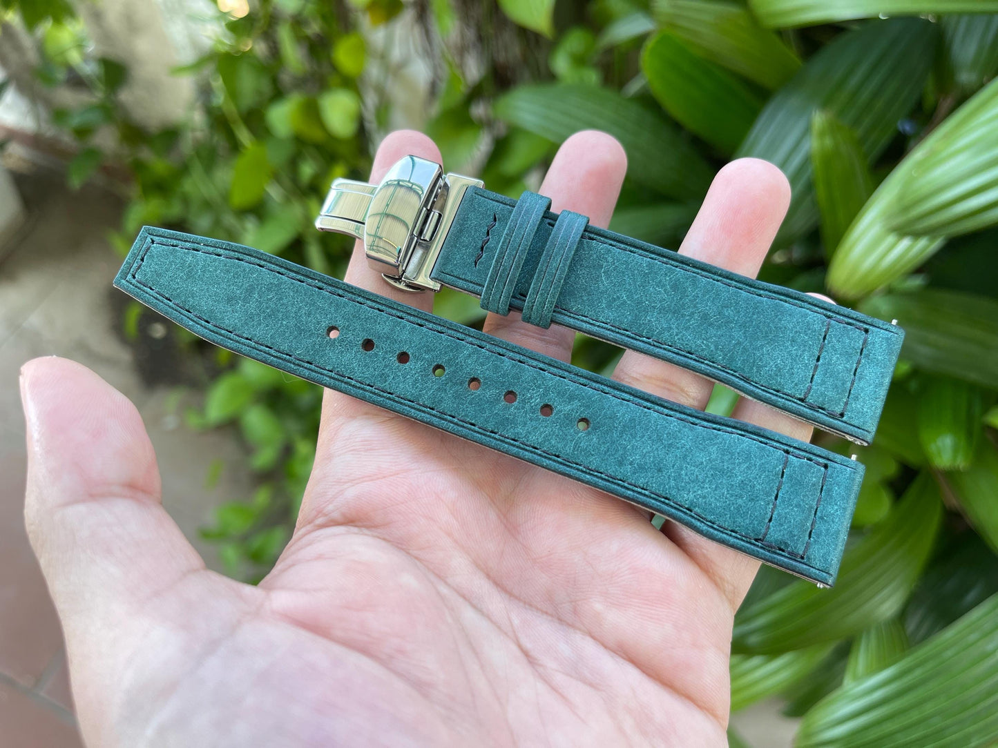 Pilot Style Watch Strap From Pueblo Leather, Pre-installed Quick Release Spring Bars