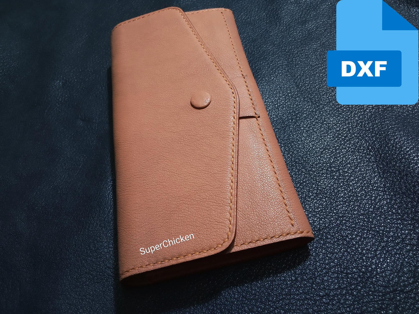 DXF Pattern Long Wallet, Fully Editable Vector Files for Laser Cutter