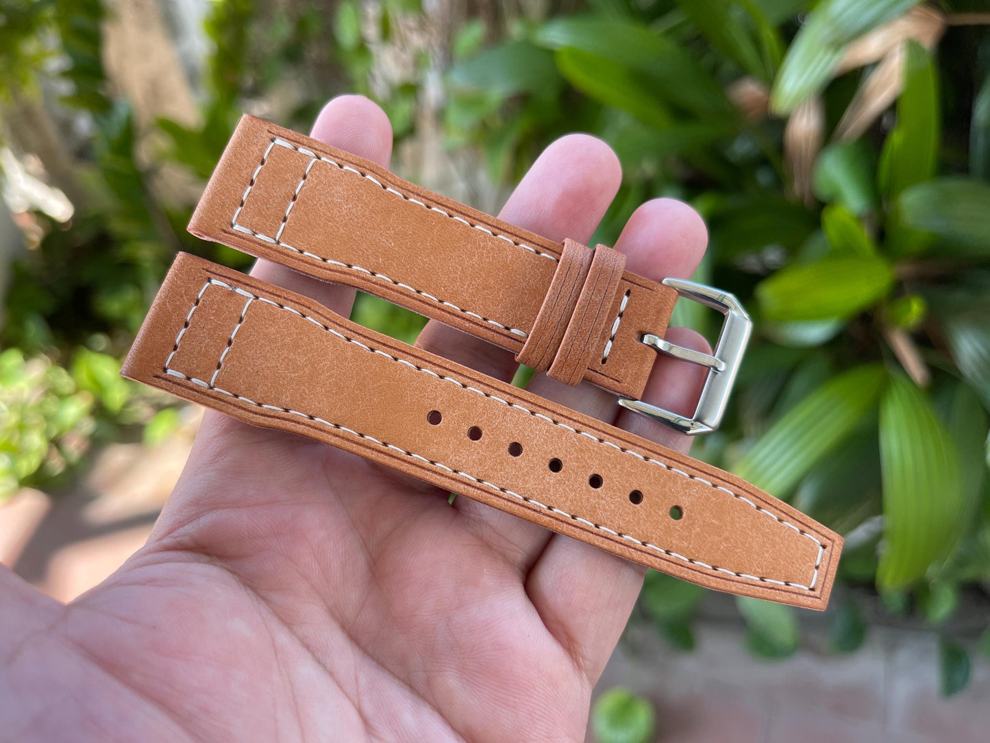 Pilot Style Watch Strap From Pueblo Leather, Pre-installed Quick Release Spring Bars