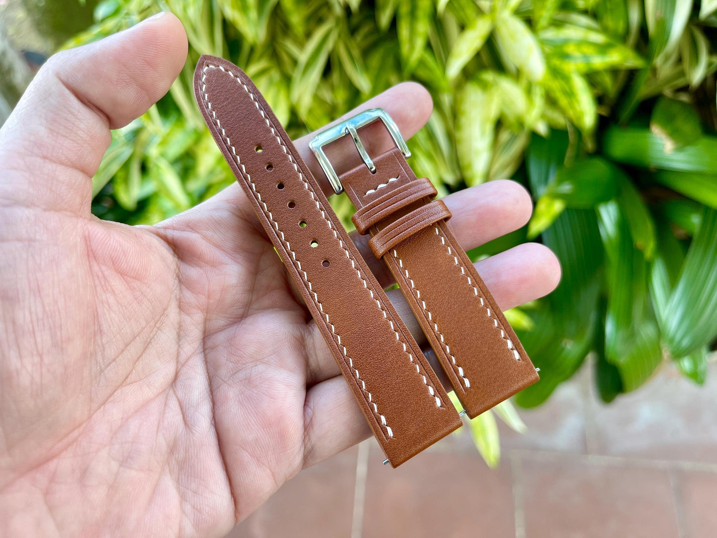Novonappa Calf Leather Watch Strap with Quick Release Spring Bars