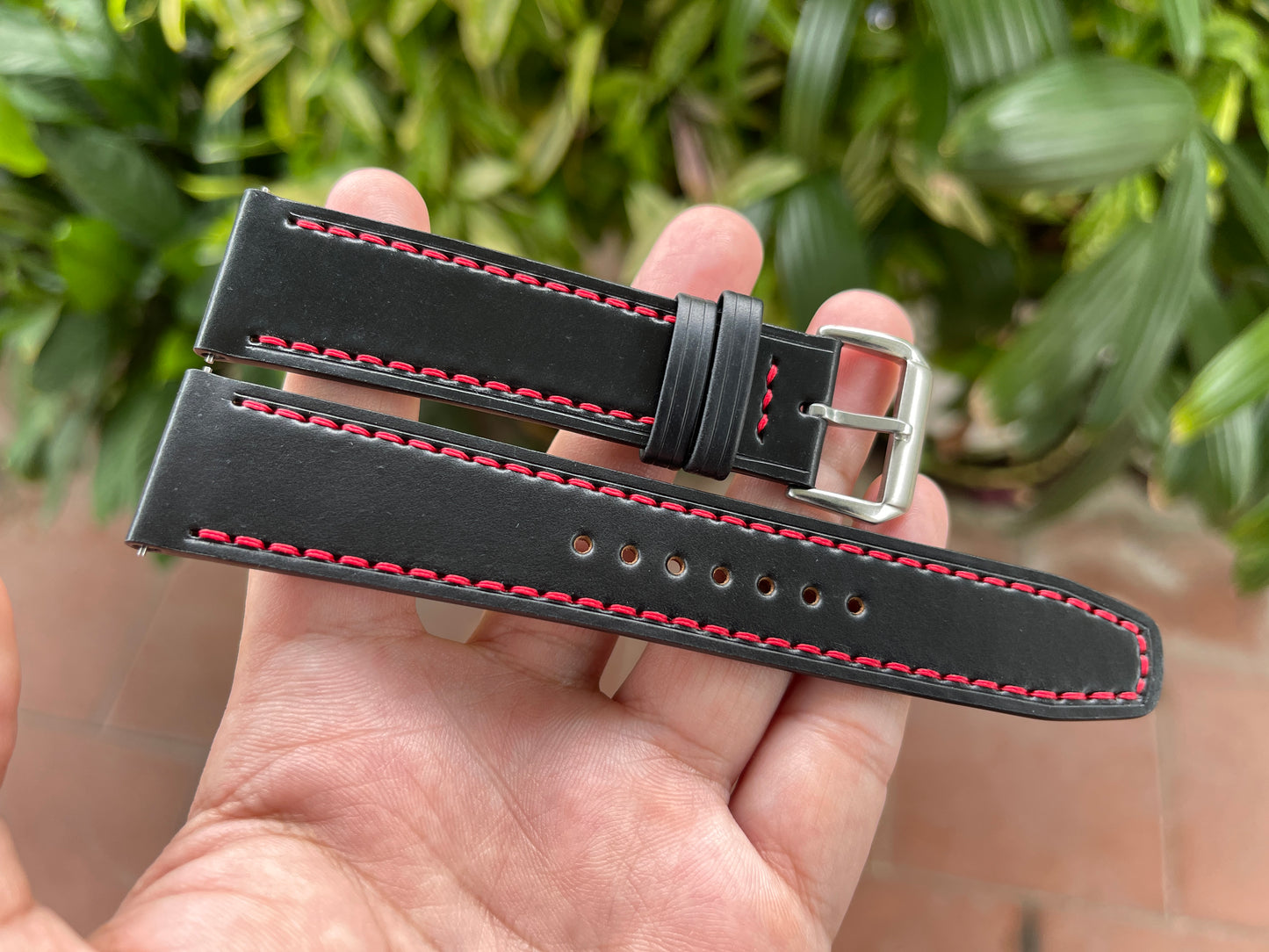 Black Horween Shell Cordovan Leather Watch Strap: Quick Release