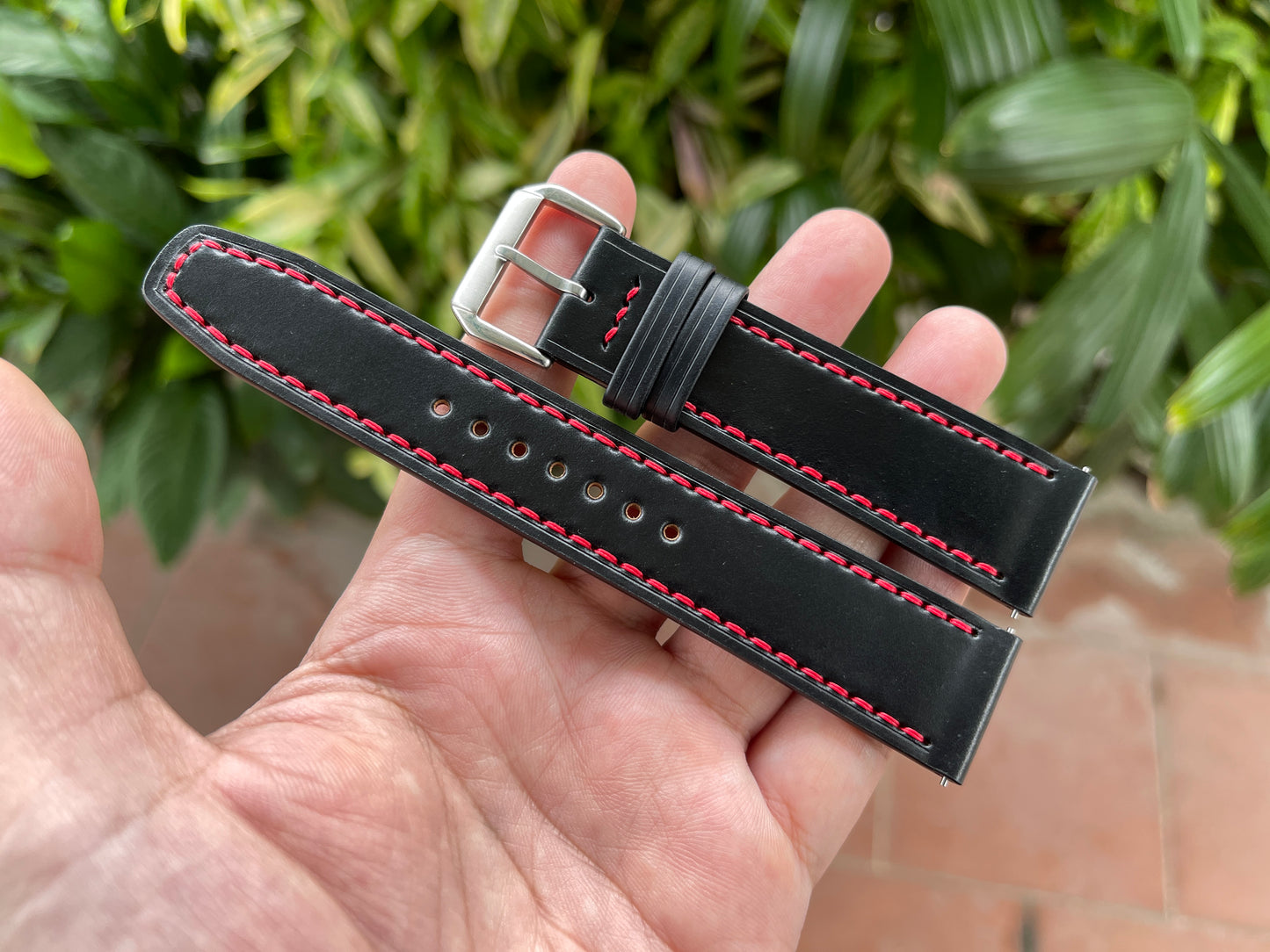 Black Horween Shell Cordovan Leather Watch Strap: Quick Release