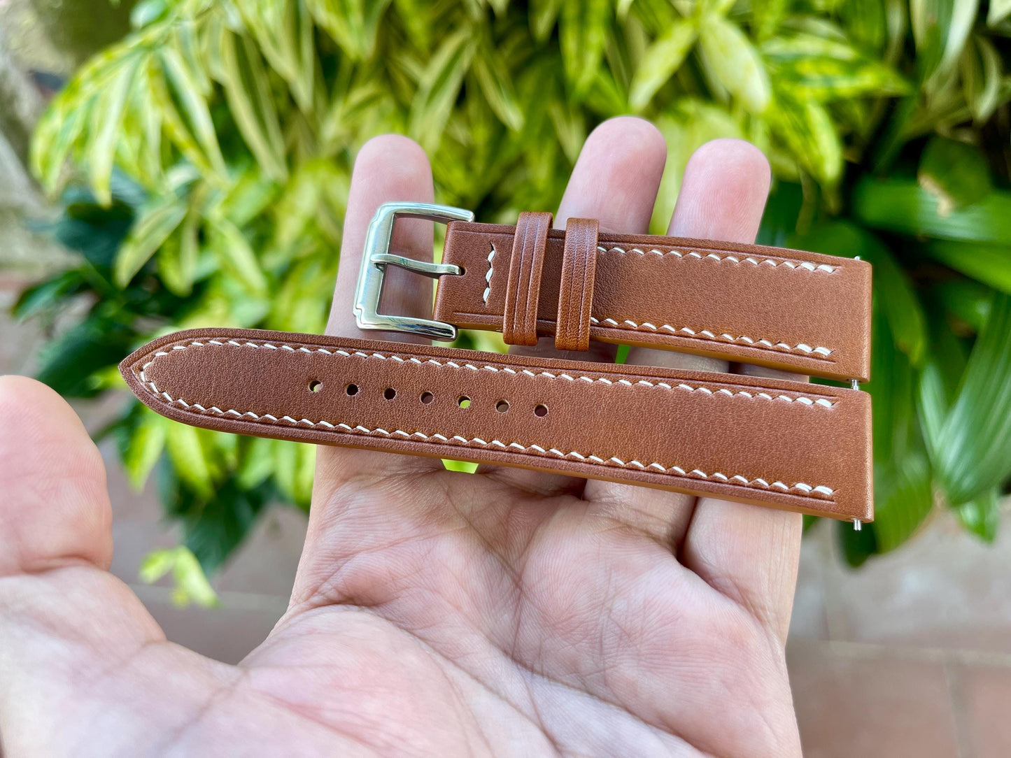 Novonappa Calf Leather Watch Strap with Quick Release Spring Bars