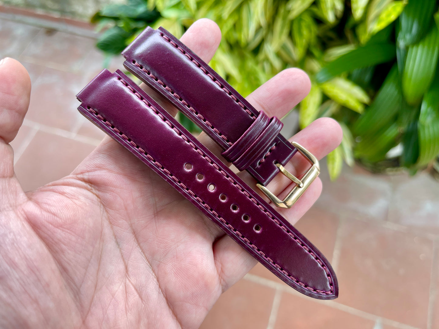 Shell Cordovan Corner Notched, Centre Notched Watch Strap