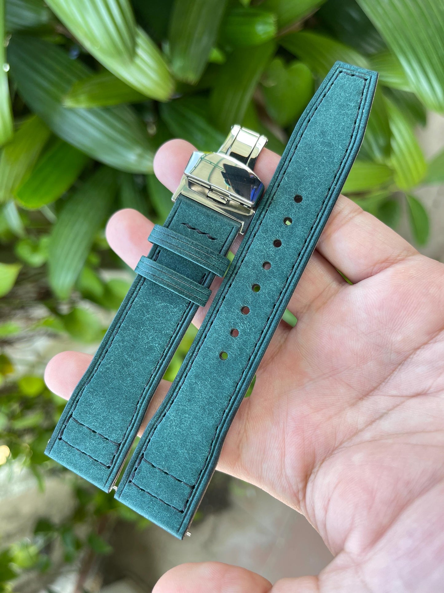 Pilot Style Watch Strap From Pueblo Leather, Pre-installed Quick Release Spring Bars