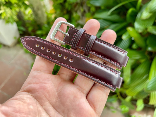 Shell Cordovan Corner Notched, Centre Notched Watch Strap