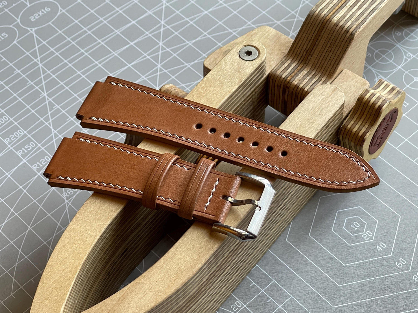 Corner Notched, Centre Notched Watch Strap From Horween Horsehide Strip Leather