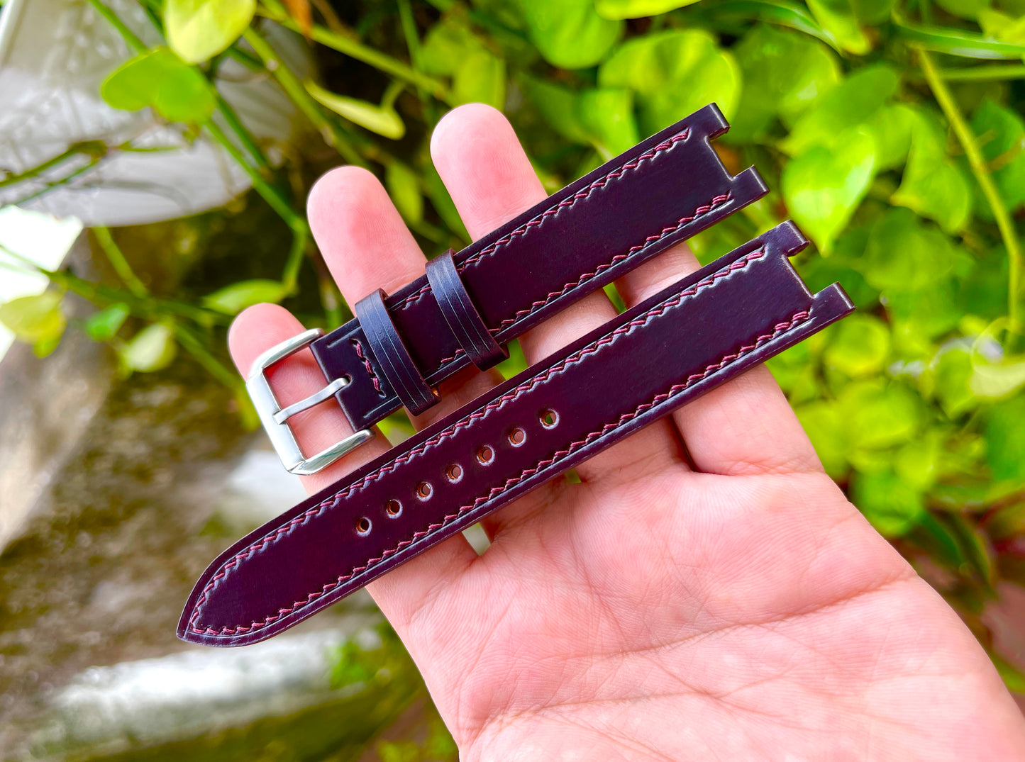 Shell Cordovan Corner Notched, Centre Notched Watch Strap