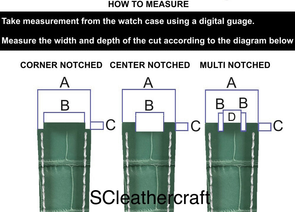 Shell Cordovan Corner Notched, Centre Notched Watch Strap