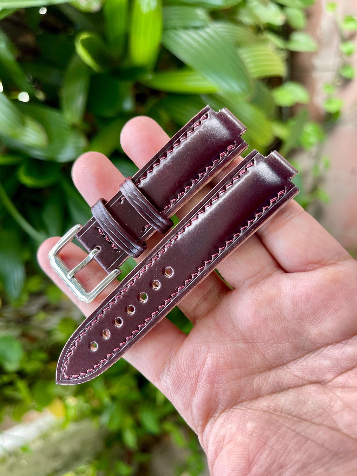 Shell Cordovan Corner Notched, Centre Notched Watch Strap