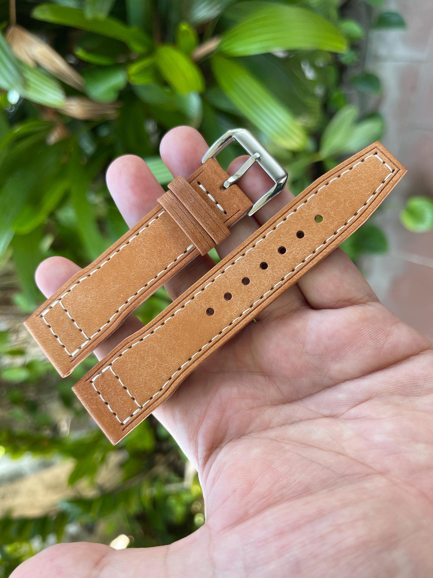 Pilot Style Watch Strap From Pueblo Leather, Pre-installed Quick Release Spring Bars