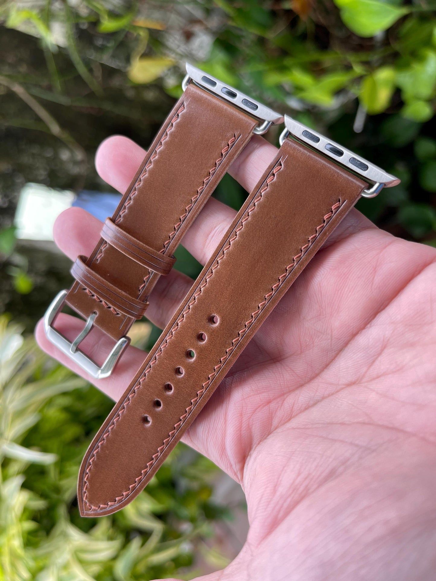 Bourbon Horween Shell Cordovan Watch Strap with Quick Release Spring Bars