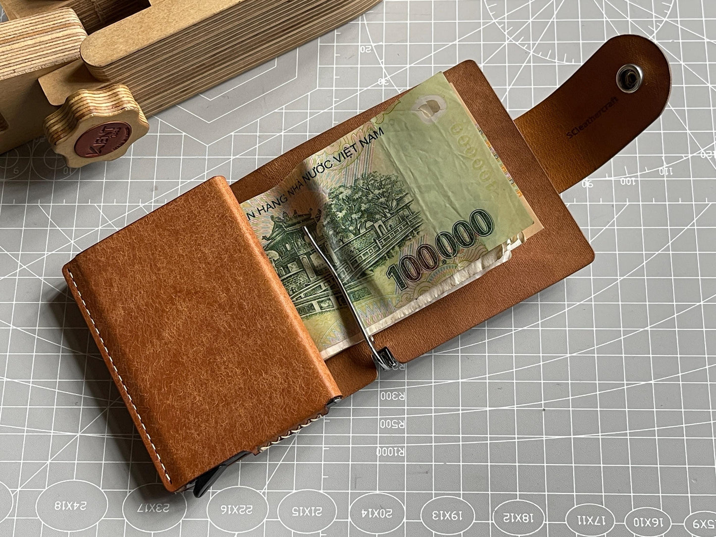 SC Wallet 4-Shell Cordovan Pop Up Wallet, RFID Protected Slim Mechanical Card Holder