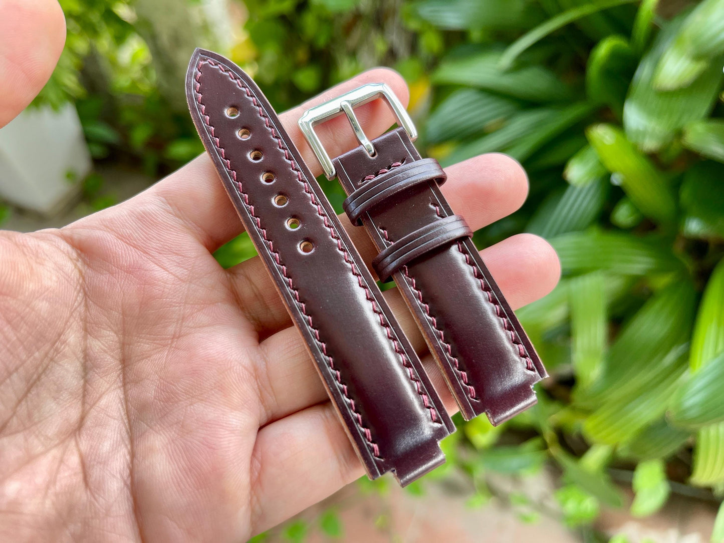 Shell Cordovan Corner Notched, Centre Notched Watch Strap