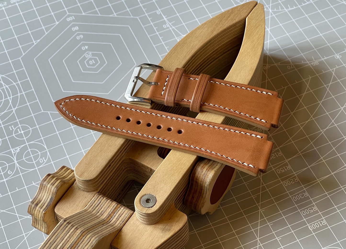 Corner Notched, Centre Notched Watch Strap From Horween Horsehide Strip Leather