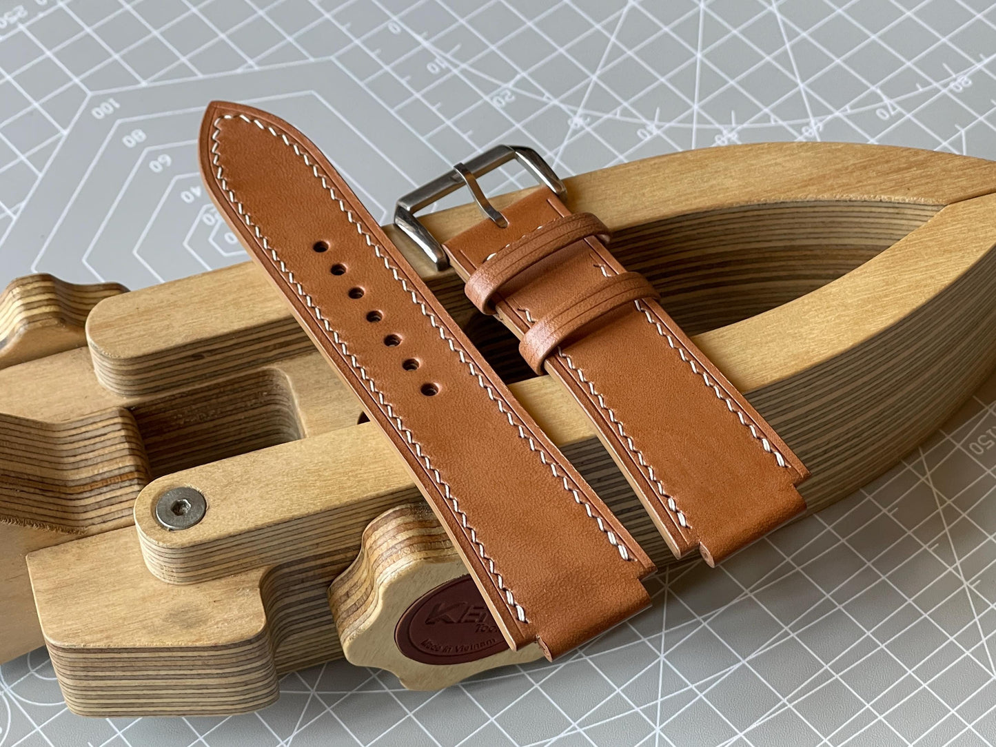 Corner Notched, Centre Notched Watch Strap From Horween Horsehide Strip Leather