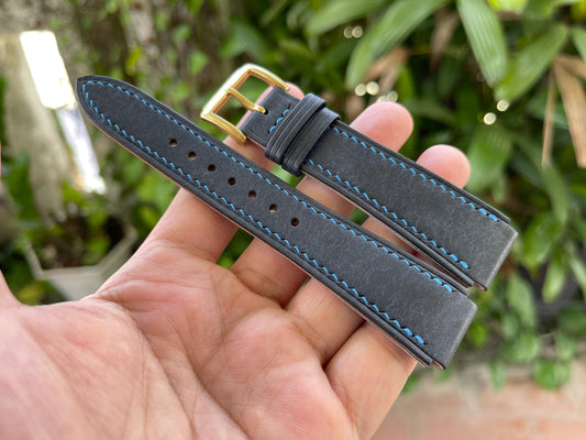 Corner Notched Watch Strap From Navy Pueblo Leather