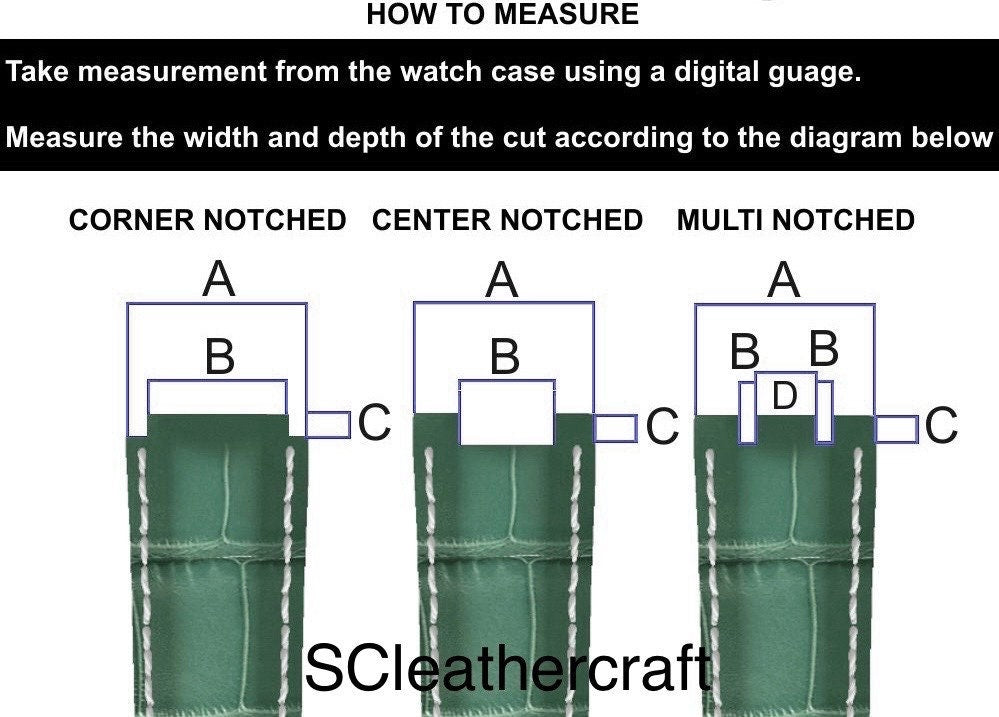 Corner Notched, Centre Notched Watch Strap From Horween Horsehide Strip Leather