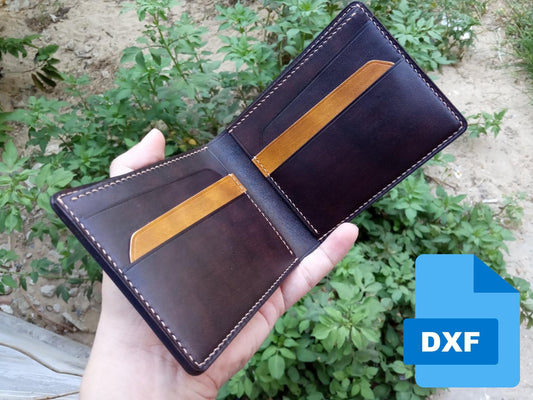 6 Bifold Wallet DXF Pattern Bundle, Fully Editable Vector Files for Laser Cutter